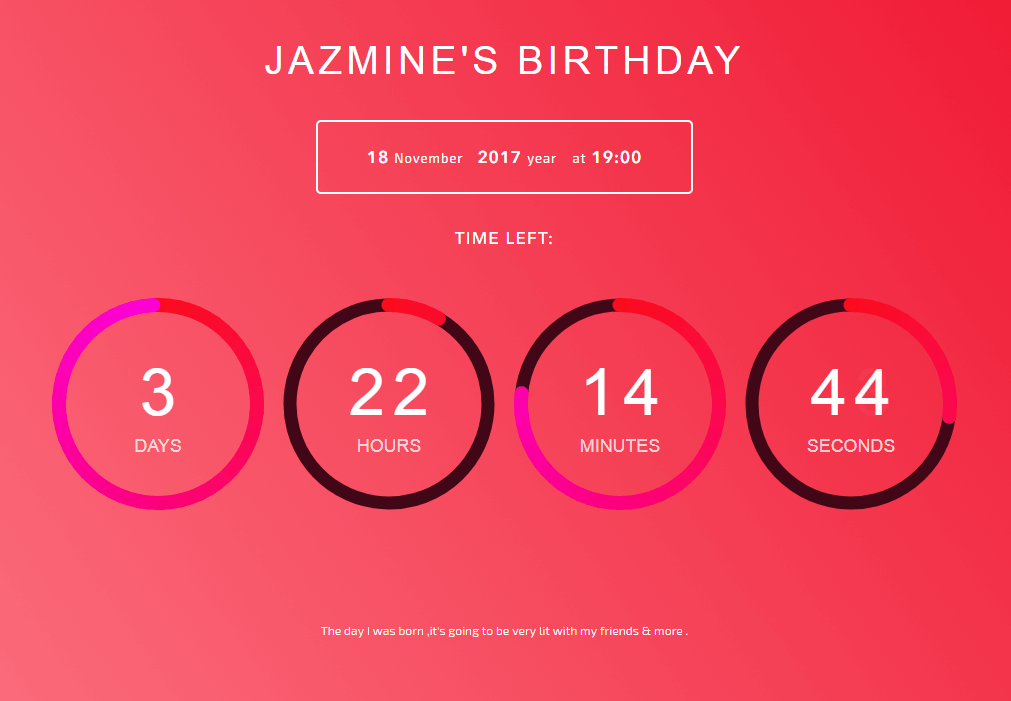 Birthday Countdown Page Constructor